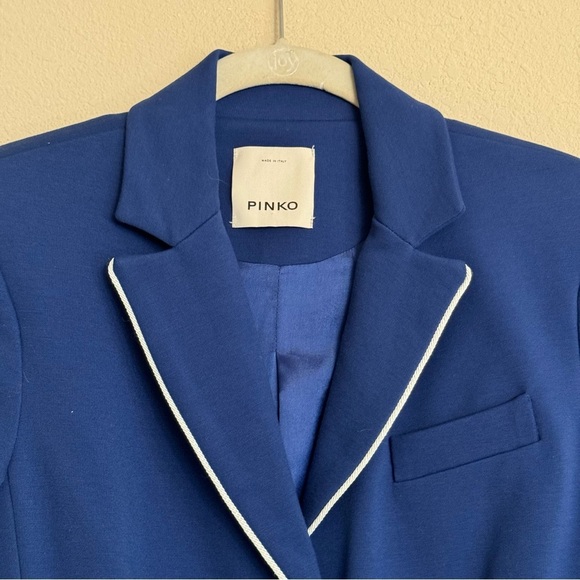 PINKO Made in Italy Blue Jacket Blazer Luxury Designer Size 38 / US 2 - Picture 4 of 16